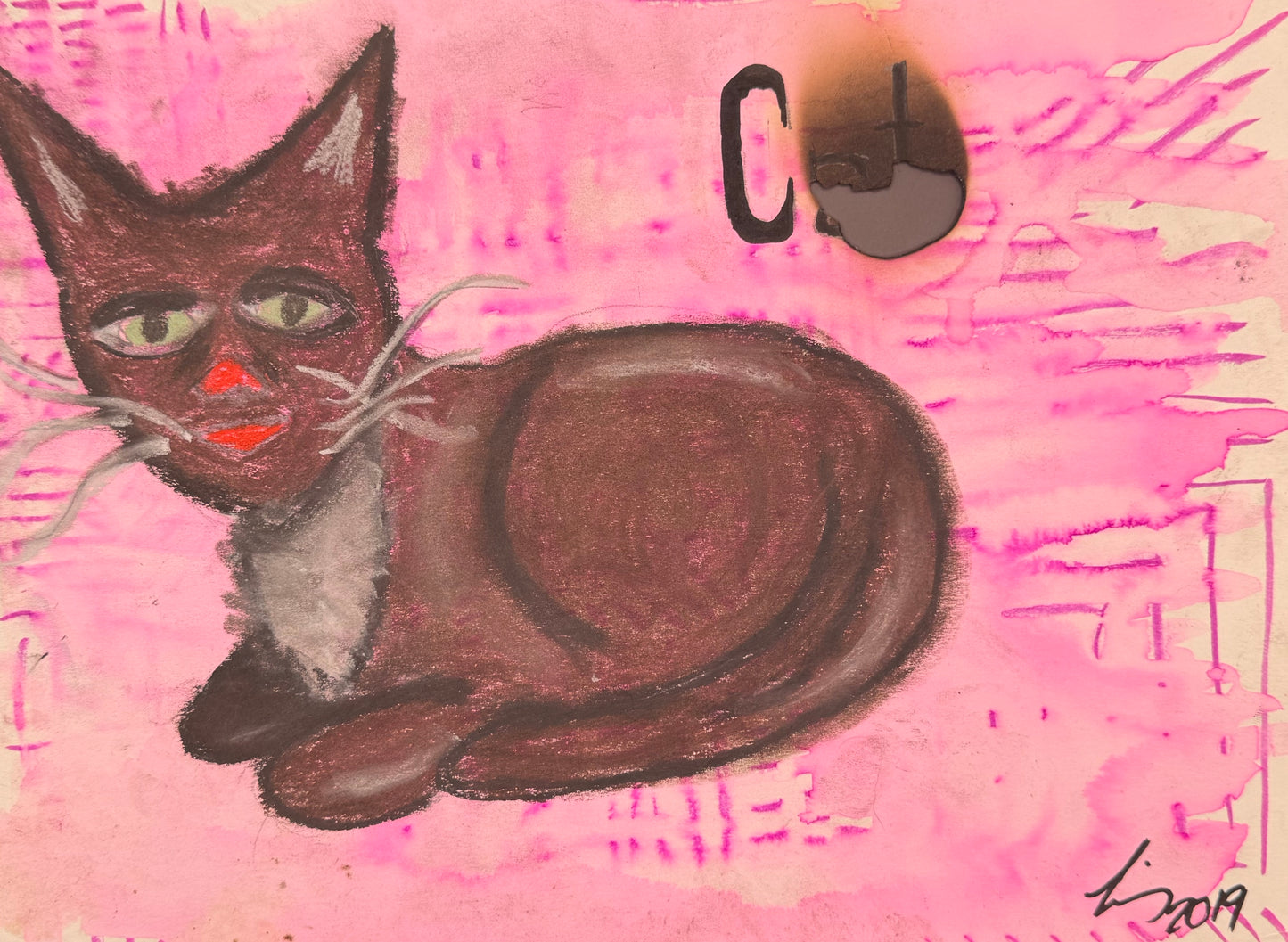 Cat - mixed media